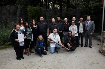 Group photograph of 15 people